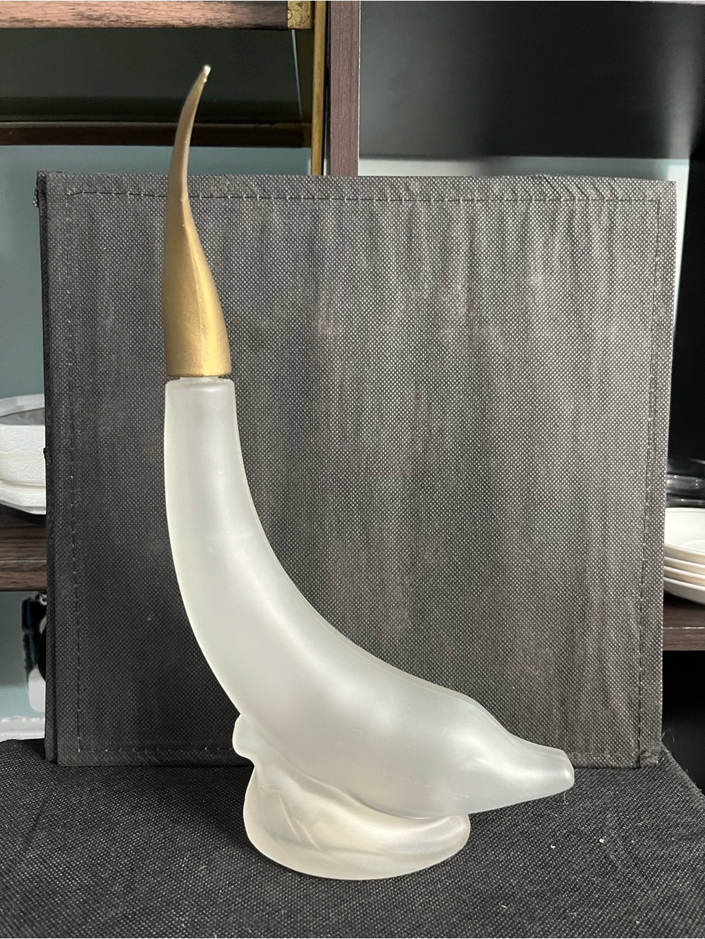 Avon Frosted Glass Dolphin Skin So Soft with Gold Tail